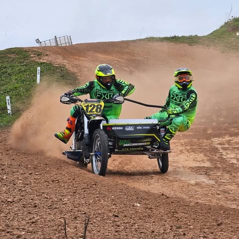 Motocross sidecar team racing